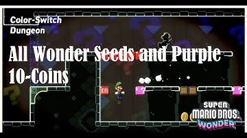 Color-Switch Dungeon 100% All Coins and Wonder Seeds - Super Mario Bros Wonder