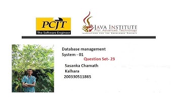 Question Set 23| Database management system| Java Institute