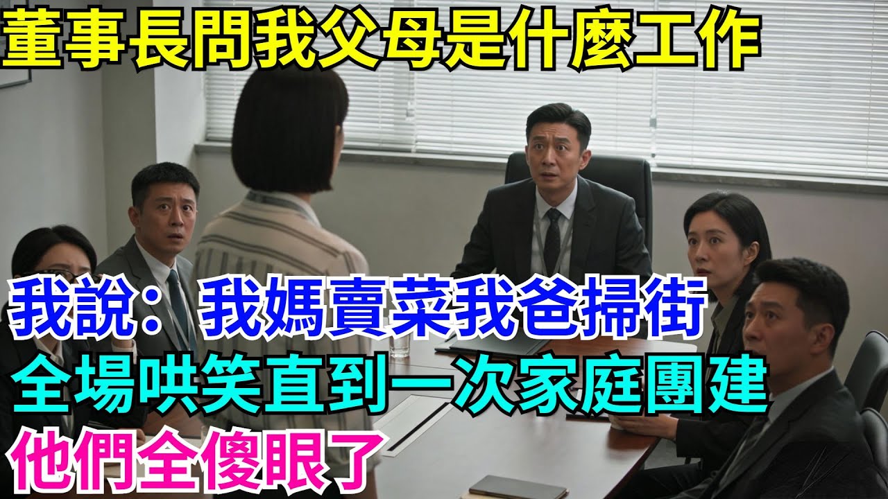 董事長問我父母是什麼工作，我說：我媽賣菜我爸掃街，全場哄笑直到一次家庭團建，他們全傻眼了
