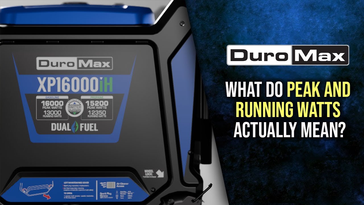 What Do Peak and Running Watts Actually Mean? | DuroMax Generator Tips