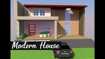 Sketchup Modern House | Sketchup Speed Build |  Front Elevation