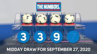 RI Lottery Midday 09/27/2020