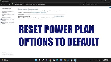 Reset Power Plans Options ke Default di Windows 11, 10