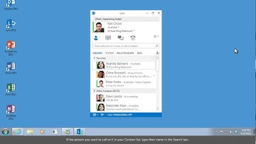 Training  Make the switch to Lync 2013  Make a Call using Lync 2013   Video 2 of 5