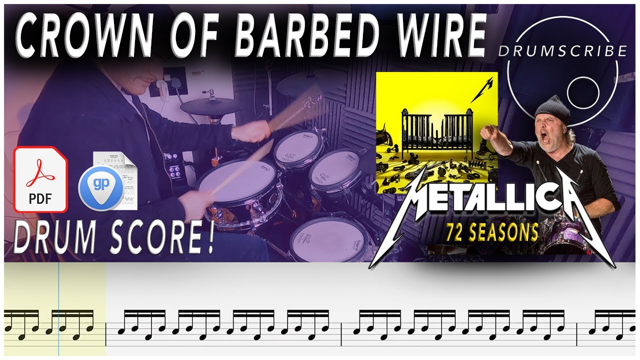 Crown of Barbed Wire (DRUMS ONLY) METALLICA DRUM SCORE Sheet Music PlayAlong DRUMSCRIBE