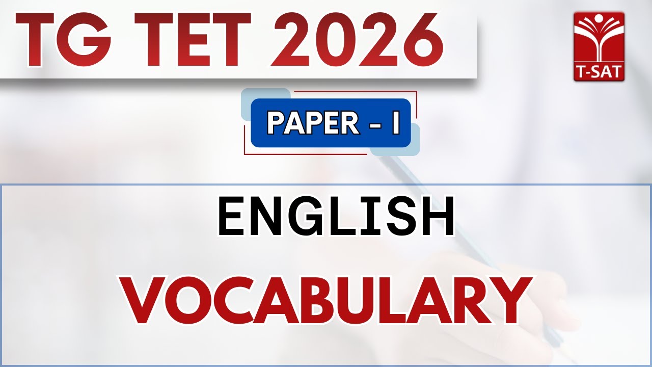 TG TET 2026 - PAPER-1 | English - Vocabulary | T-SAT