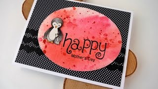 Mother's Day Card using Watercolor featuring Newton's Nook Designs
