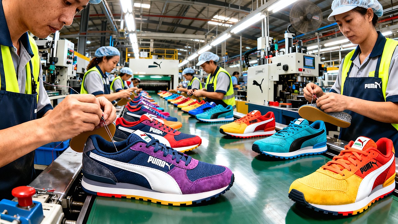 Puma First Factory How Puma Shoes is Made in Factory 👟👟 - YouTube