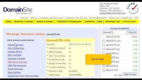 Creating Private Nameservers at DomainSite.com