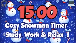 Winter Snowman Timer Cozy Christmas Countdown for Study Work Relax