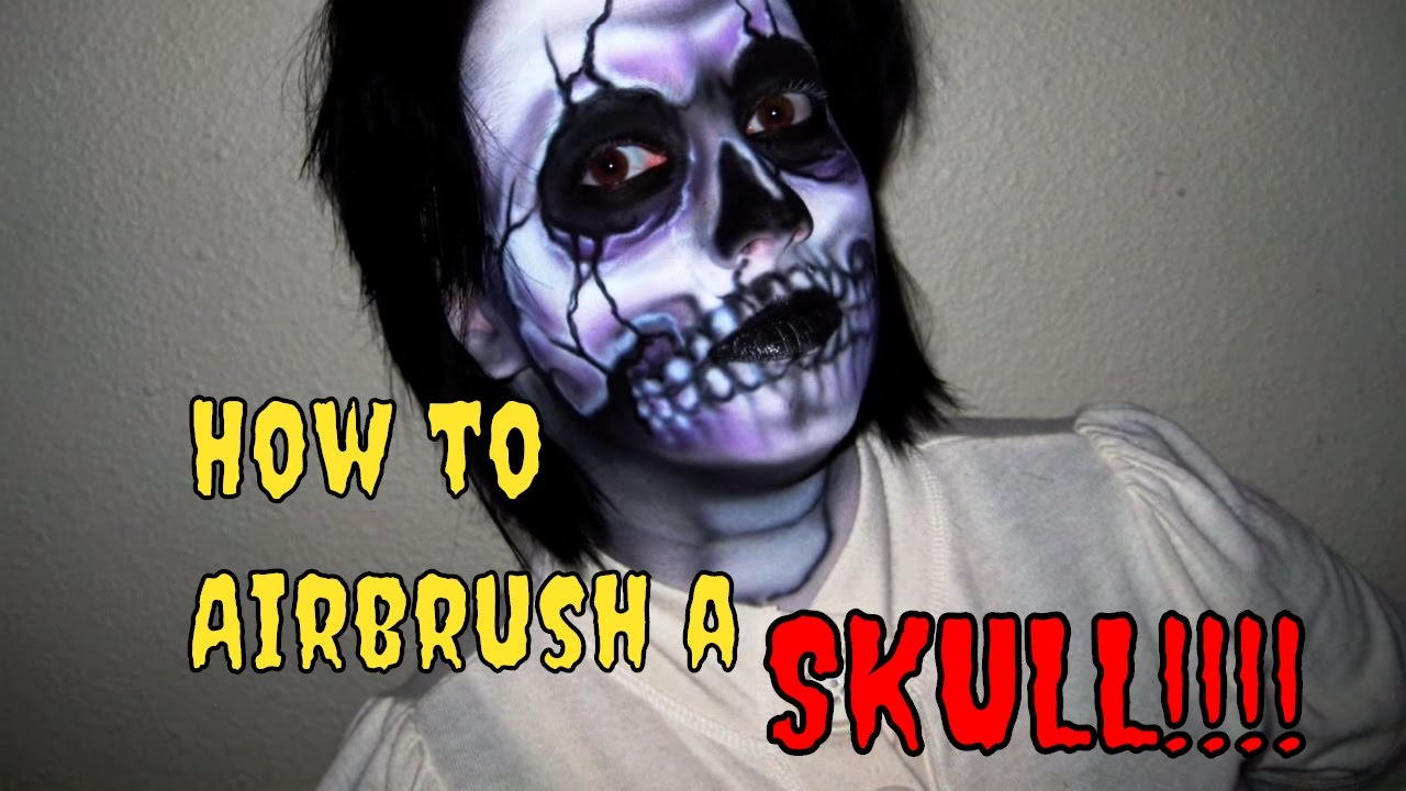 How To Face Paint Skull Airbrush For Halloween YouTube