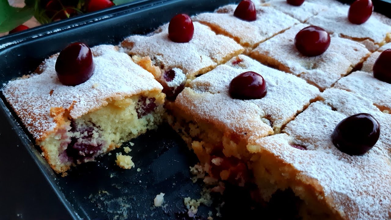 Torte e lehte me qershija!!Kirazli kolay kek tarifi!! YouTube