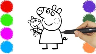 Peppa Pig Coloring, Painting, and Drawing for Kids and Toddlers 🖍️🎨🖌️
