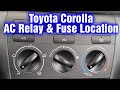 AC Fuse And Relay Location On A 2003 2004 2005 2006 2007 2008 Toyota Corolla 