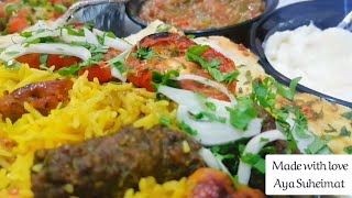 أرز مبهر مع شقف اللحم و كباب و الشيش طاووق المشوي ??