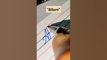 "Atharv" name in cursive handwriting #calligraphy #shorts #names #cursivewriting