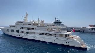 ECSTASEA Megayacht leaving port of Monaco @archiesvlogmc
