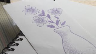 PENCIL - Simple Flower & Vase // Basic Shading Techniques