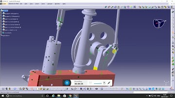 BEAM ENGINE Assem2 - CATIA V5 R20 | Part design | Surfacing | Assembly |KEY SHOT | Body in set