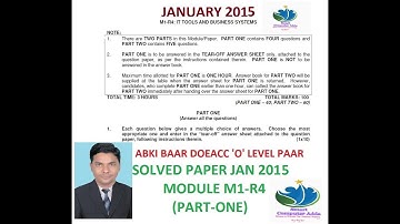 DOEACC O LEVEL M1-R4 JANUARY 2015 PART ONE SOLUTION