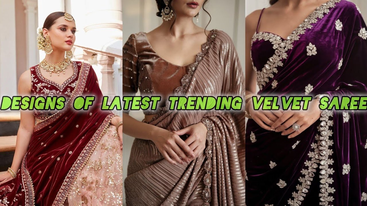 Velvet saree ideas, how to carry a velvet saree|Graceful ideas of velvet saree