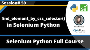 find_element_by_css_selector() Command (Selenium Python - Session 59)