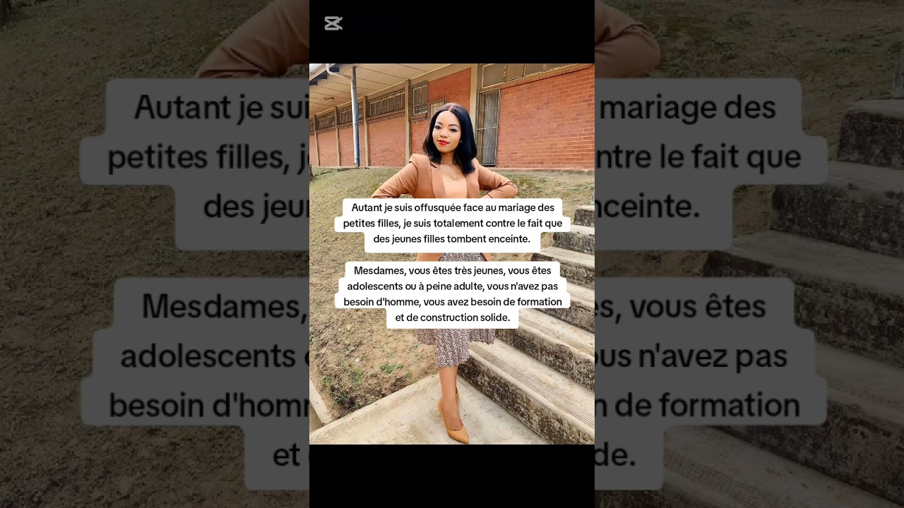 Vous n'avez pas besoin d'homme à cet âge, vous avez besoin de formation et de construction solide 