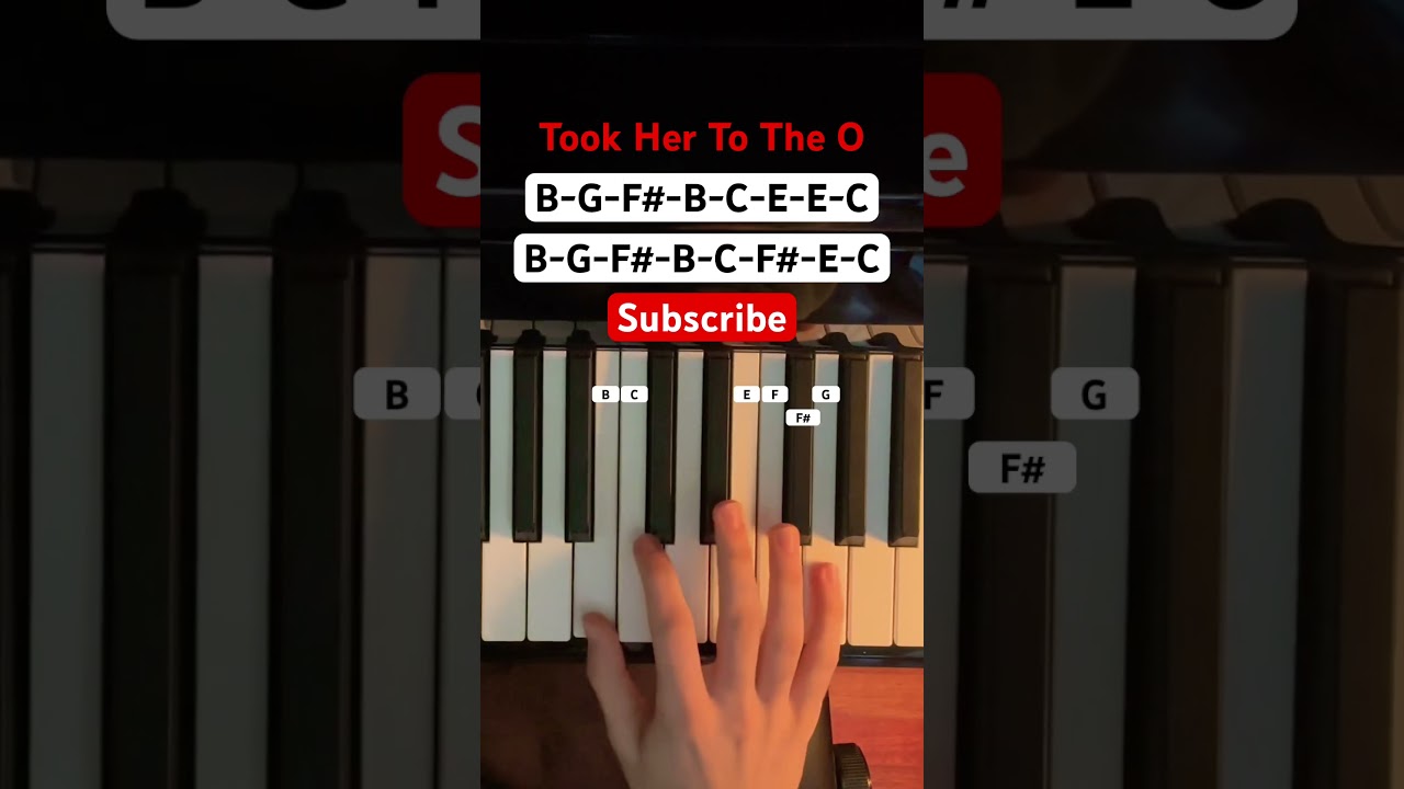 Took Her To The O Easy Piano Tutorial 