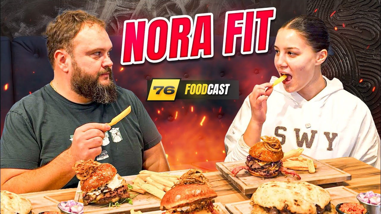LEPA FITNES DEVOJKA ME UČI KAKO DA JEDEM ĆEVAPE i BURGERE !!! FoodCast 76 - Nora Dominko