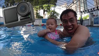 DJI Osmo Action Slow Motion x8 test - Baby Riley at swimming lesson!