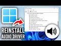 How To Reinstall Audio Driver In Windows 11/10 - Laptop or PC