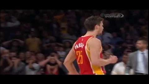 Chandler Parsons hits three at buzzer vs Lakers (BOTH Broadcasts)