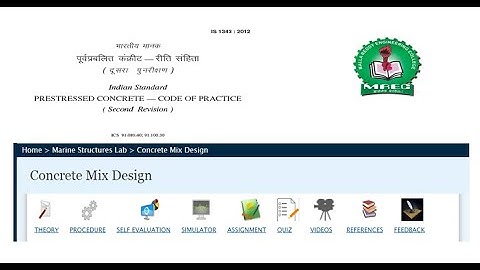 Prestressed Concrete Structures IS:1343-2012 & Virtual Concrete Mix Design