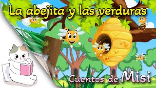 THE LITTLE BEE AND THE VEGETABLES  Story for children to eat vegetables  Bedtime story in Spanish