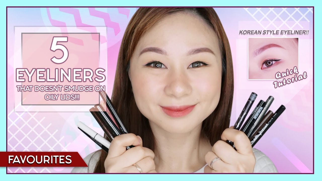 5 Eyeliners doesn't smudge on OILY lids!!! + Korean Style Eyeliner Tutorial | im_jennytwong -