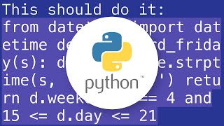 Python: third Friday of a month