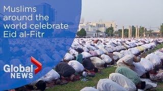 As muslims mark the end of holy fasting month ramadan by celebrating
eid al-fitr, a look at prayers and festivities around world.for more
info, pl...