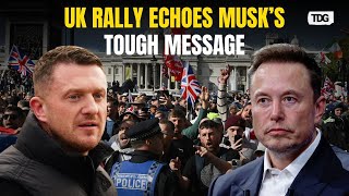 Elon Musk Joins Tommy Robinson’s Rally Virtually, Urges “Fight Back or Die” | London Protest
