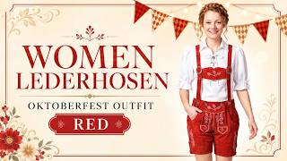 Best Oktoberfest Outfit | Red Lederhosen for Female screenshot 5