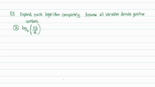 Intermediate Algebra - Logarithms: Properties of Logarithms