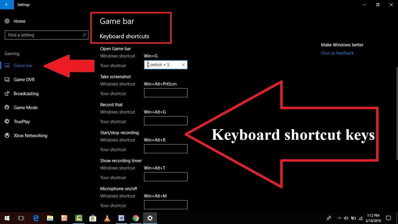 change shortcut key in windows 10