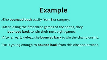 Bounce back: Meaning In English