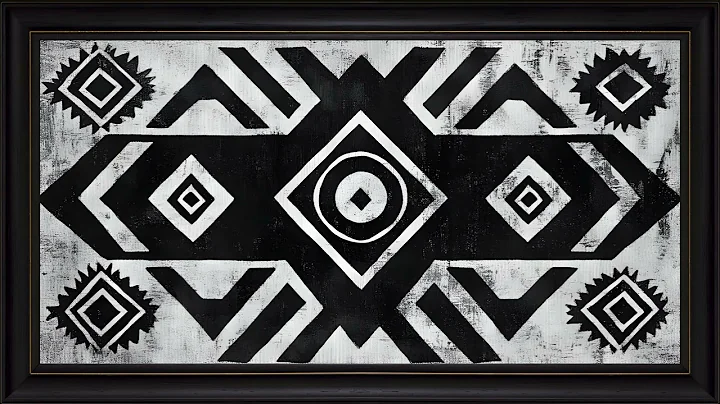 Geometric Tribal Artistry Black & White Wall Decor|: 4K Framed TV Art Screensaver
