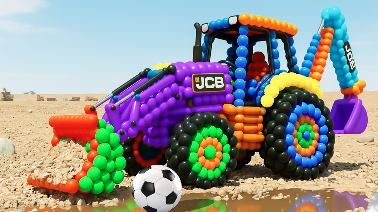 The mascot vibrato assistant JCB and Tractor placed on the football field is popular, co produced