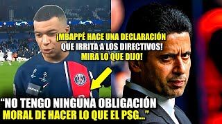 🚨 ¡VAYA! ¡EL PRESIDENTE DEL PSG PIERDE LA CABEZA Y MBAPPÉ ENVÍA UN MENSAJE!