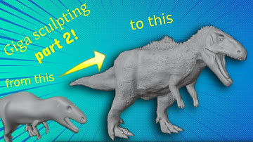 Giganotosaurus sculpting in Blender | Part 2 |Timelapse