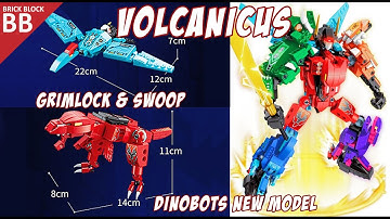 Grimlock & Swoop Dinobots Volcanicus ⚡️ Unboxing and Assembly Lego Bricks Qman Trans Collector 41105