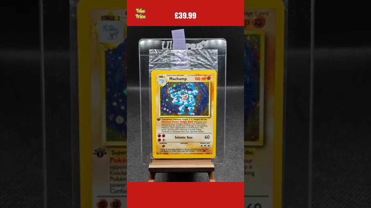 Pokemon Card 1st Edition Sealed Base Set Rare Holo: Machamp 8/102