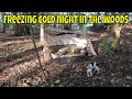 freezing cold night in the woods sleeping in a baker tent