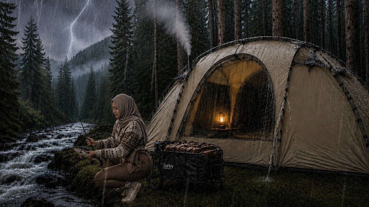 3 DAYS CAMPING IN THE FOREST IN THE RAIN ⛈ Camping In Heavy Rain ...